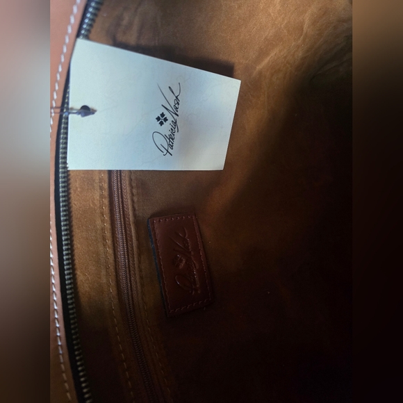 Patricia Nash Arlia Leather Tote with Dustbag NWT Hazelnut Color - Picture 6 of 6